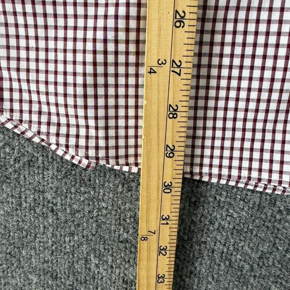 NWT Banana Republic White/Red Athletic Fit Wrinkle Resistant Button Up Size M